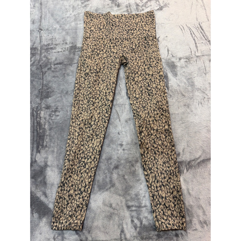 Spanx Look at Me Now Leggings Womens Brown Leopard Print Seamless Small